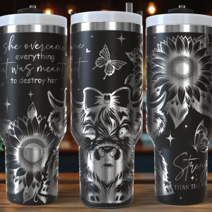 Cow Affirmation “She Overcame”, 40oz Swig Lid